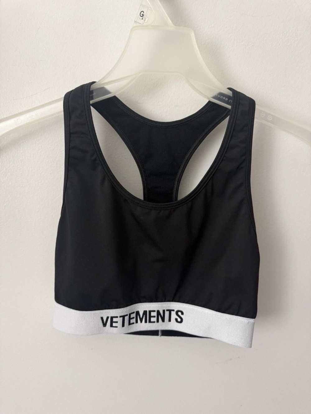 Vetements Reality Technology Black White Logo Sports Bra Size Small
